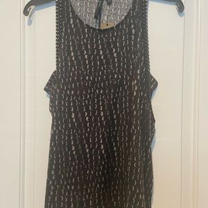 Guess Crocodile Print Chain Jet Black Tank Top